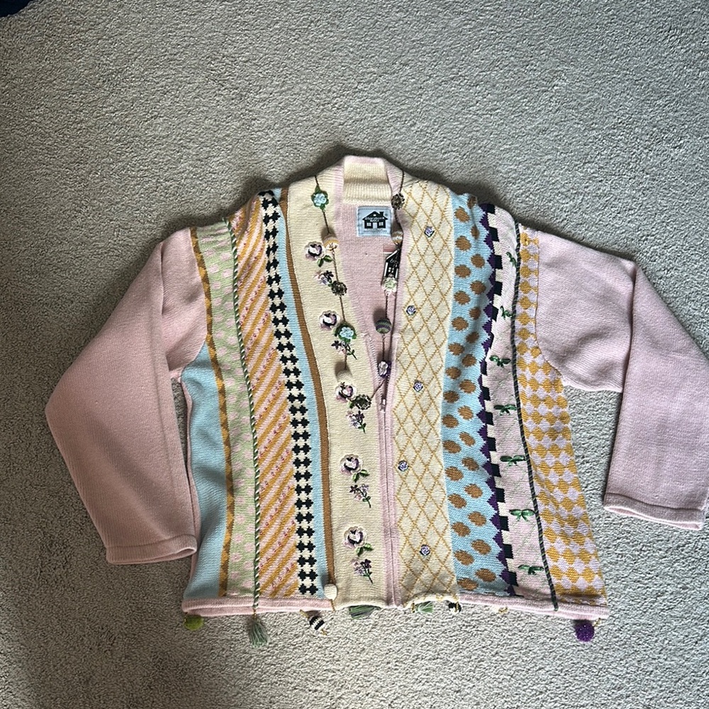 NWT Storybook Knits Multicolor Patterned Sweater